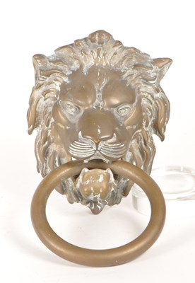 Lot 237 - EARLY 20TH CENTURY BRASS LION'S HEAD DOOR KNOCKER