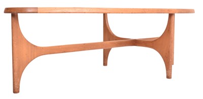 Lot 343 - STATEROOM BY STONEHILL -TEAK WOODEN & GLASS COFFEE TABLE