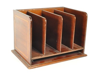 Lot 241 - EDWARDIAN MAHOGANY LETTER RACK / DESK TIDY
