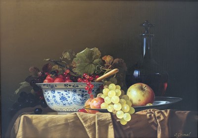 Lot 320 - JEAN GRIMAL (1948-1998) - OIL ON CANVAS STILL LIFE PAINTING