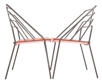 Lot 300 - MATHIEU MATEGOT - KYOTO CHAIRS - PAIR OF METAL DINING CHAIRS