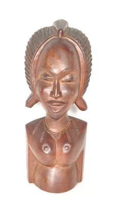 Lot 256 - 20TH CENTURY CARVED BALINESE WOODEN BUST
