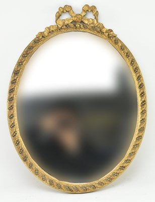 Lot 477 - FRENCH INSPIRED 20TH CENTURY GILTWOOD OVAL MIRROR