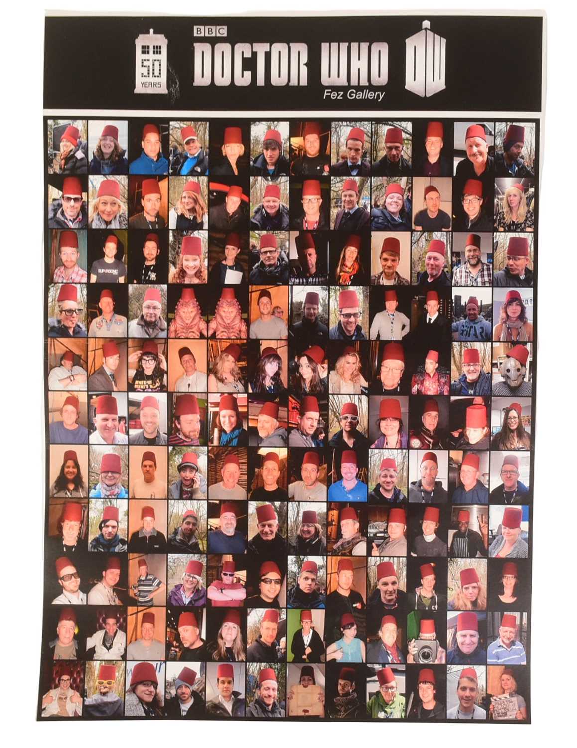 Lot 233 - DOCTOR WHO - 50TH ANNIVERSARY (2013) - CREW-ONLY GIFT POSTER 'FEZ GALLERY'