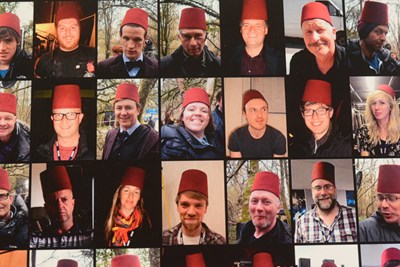 Lot 233 - DOCTOR WHO - 50TH ANNIVERSARY (2013) - CREW-ONLY GIFT POSTER 'FEZ GALLERY'