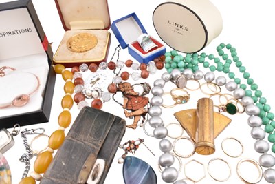 Lot 295 - COLLECTION OF ANTIQUE VINTAGE & MODERN COSTUME JEWELLERY