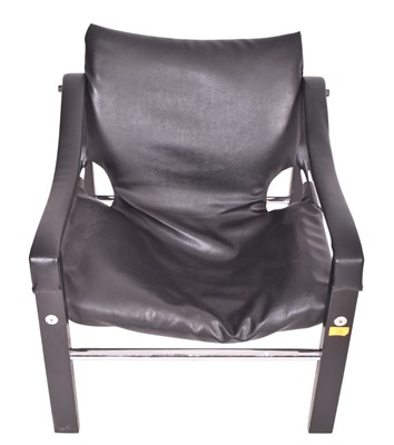 Lot 330 - MAUCRICE BURKE FOR ARKANA - SAFARI ARMCHAIR AND FOOTSTOOL