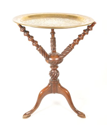Lot 248 - VINTAGE 20TH CENTRUY TURNED BENARES OCCASIONAL TABLE