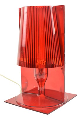 Lot 638 - FERRUCCIO LAVIANI FOR KARTELL - MID CENTURY RETRO RED PLEXIGLASS LAMP