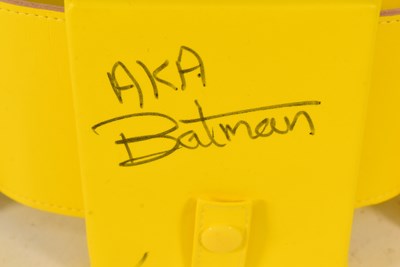 Lot 15 - ONLY FOOLS & HORSES - BATMAN BELT SIGNED BY SIR DAVID JASON