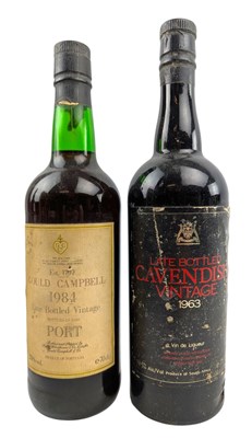 Lot 193 - CAVENDISH AND GOULD CAMPBELL VINTAGE PORT BOTTLES (2)