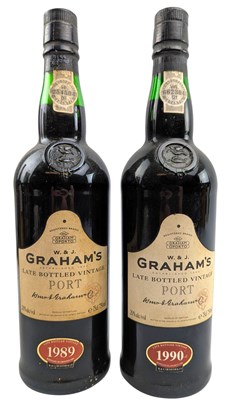 Lot 191 - 1989 & 1990 W. & J. GRAHAM'S LATE BOTTLED VINTAGE PORT BOTTLES