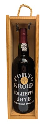 Lot 190 - 1978 PORTO KROHN COLHEITA PORT BOTTLE IN WOODEN CASE