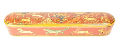 Lot 250 - MID CENTURY PAINTED INDIAN WOODEN PEN CASE