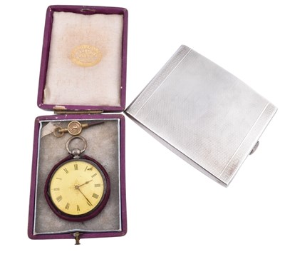Lot 442 - SILVER CIGARETTE CASE & POCKET WATCH