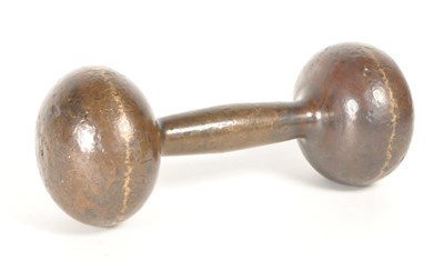 Lot 253 - VINTAGE 20TH CENTURY METAL DUMBBELL WORKOUT WEIGHT