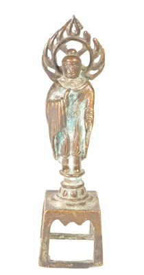 Lot 255 - 19TH CENTURY TIBETO CHINESE BRONZE BUDDHA SCULPTURE