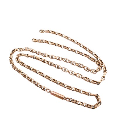 Lot 340 - EARLY 20TH CENTURY 9CT GOLD CHAIN LINK NECKLACE