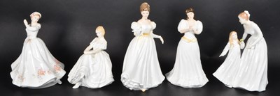 Lot 57 - ROYAL DOULTON - FIVE LATE 20TH CENTURY BONE CHINA LADY FIGURES