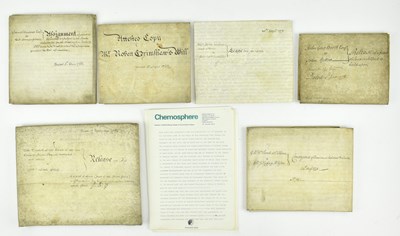 Lot 97 - INDENTURES. COLLECTION OF 18TH CENTURY & LATER VELLUM DEEDS