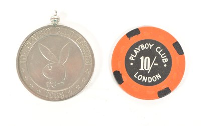 Lot 529 - PLAYBOY 1966 - ORIGINAL TEN SHILLING CHIP AND KEY CHAIN TOKEN