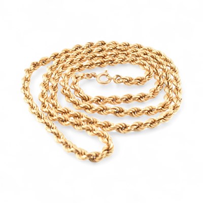 Lot 400 - HALLMARKED ITALIAN 18CT GOLD ROPE TWIST CHAIN NECKLACE