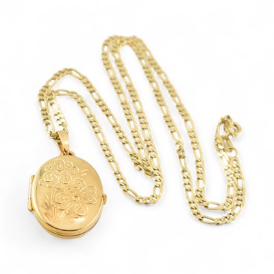 Lot 407 - HALLMARKED 9CT GOLD LOCKET PENDANT NECKLACE
