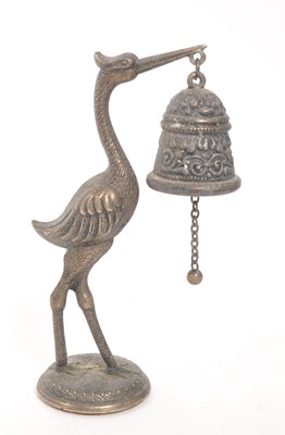 Lot 372 - VINTAGE TABLE BELL IN THE FORM OF A HERON BIRD