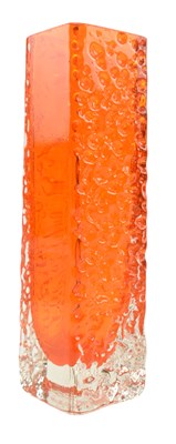 Lot 208 - GEOFFREY BAXTER FOR WHITEFRIARS - NAILHEAD GLASS VASE IN TANGERINE