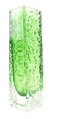 Lot 209 - GEOFFREY BAXTER FOR WHITEFRIARS - NAILHEAD GLASS VASE IN MEADOW GREEN