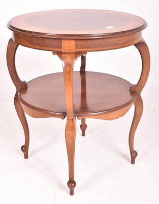 Lot 552 - EDWARDIAN ARTS & CRAFTS MAHOGANY & SATINWOOD INLAY CIRCULAR TABLE