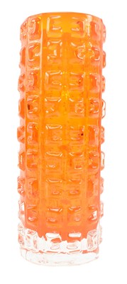 Lot 202 - GEOFFREY BAXTER FOR WHITEFRIARS - AZTEC GLASS VASE IN TANGERINE