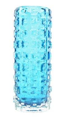 Lot 203 - GEOFFREY BAXTER FOR WHITEFRIARS - AZTEC GLASS VASE IN KINGFISHER BLUE