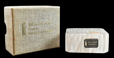 Lot 236 - GEOFFREY BAXTER FOR WHITEFRIARS - FULL LEAD CRYSTAL BLOCK PAPERWEIGHT