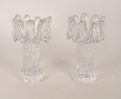 Lot 62 - KOSTA BODA - GORAN WARFF - PAIR OF MID CENTURY CANDLE HOLDERS