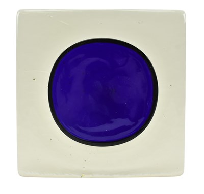 Lot 214 - WHITEFRIARS - VINTAGE ARCHITECTURAL GLASS SPOT SLAB IN BLUE