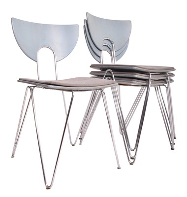 Lot 125 - WALTER LEEMAN FOR KUSCH CO - SET OF POSTMODERN DINING CHAIRS