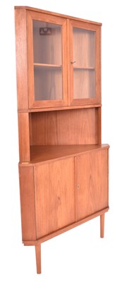 Lot 599 - MID CENTURY DANISH DESIGNER TEAK CORNER COCKTAIL CABINET