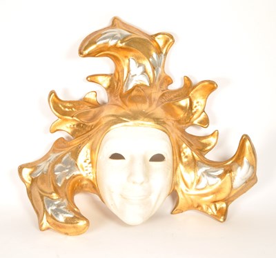 Lot 73 - 20TH CENTURY VENETIAN POTTERY MASK