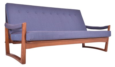 Lot 150 - GUY ROGERS - VIRGINIA - TEAK FRAMED THREE SEATER SOFA
