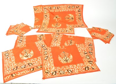Lot 271 - 1960S INDONESIAN BATIK STYLE TABLECLOTHS AND PLACE SETTINGS