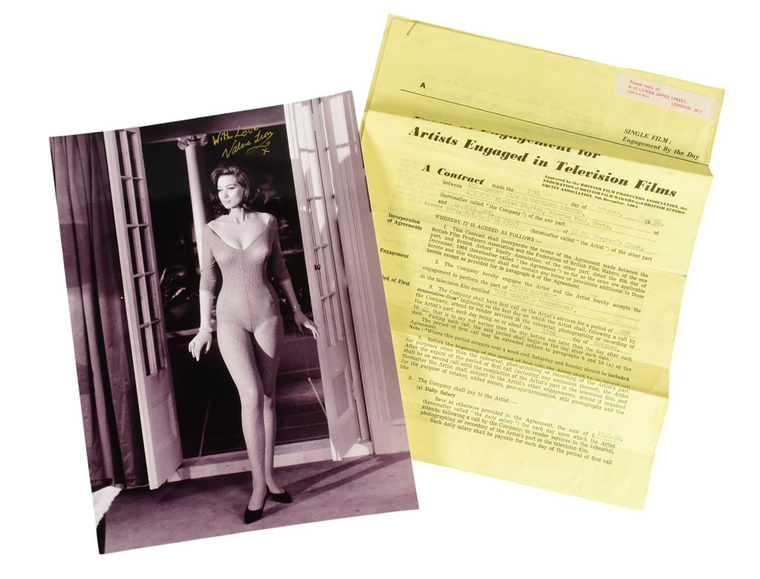 Lot 148 - THE BARON (1966-1967) - VALERIE LEON'S ORIGINAL CONTRACT