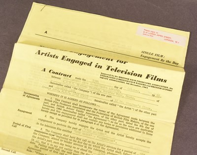 Lot 148 - THE BARON (1966-1967) - VALERIE LEON'S ORIGINAL CONTRACT