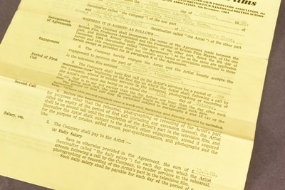 Lot 148 - THE BARON (1966-1967) - VALERIE LEON'S ORIGINAL CONTRACT
