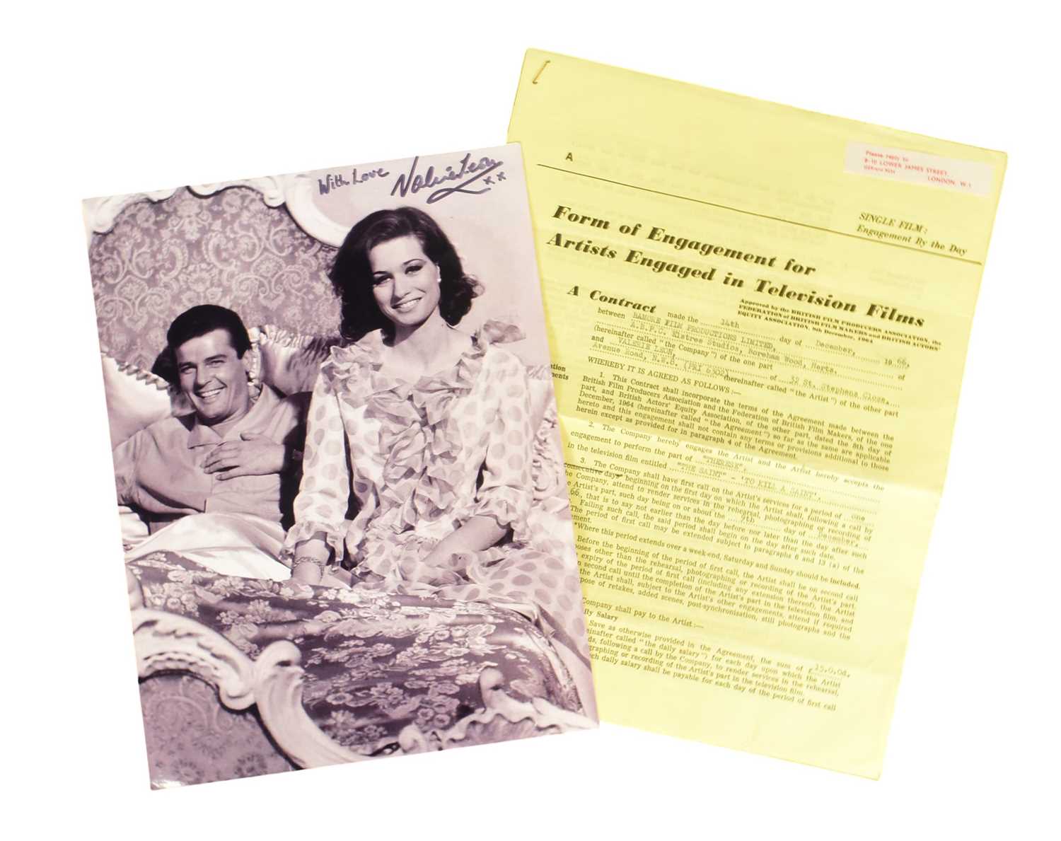 Lot 120 - THE SAINT (1960S TV SERIES) - VALERIE LEON'S ORIGINAL CONTRACT