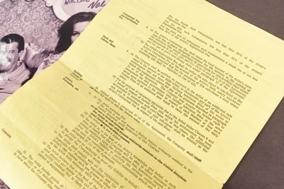 Lot 120 - THE SAINT (1960S TV SERIES) - VALERIE LEON'S ORIGINAL CONTRACT