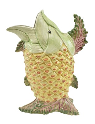 Lot 386 - MID CENTURY ITALIAN MAJOLICA CERAMIC FISH GLUGGLE JUG PITCHER