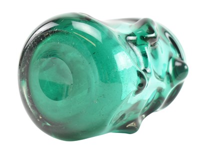 Lot 244 - WHITEFRIARS - KNOBBLY VASE IN EMERALD - MID CENTURY 1960S GLASS VASE