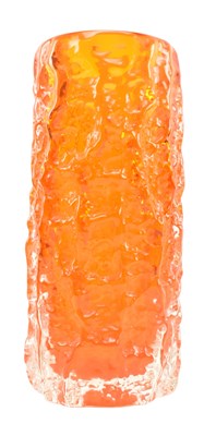 Lot 216 - GEOFFREY BAXTER FOR WHITEFRIARS - BARK GLASS VASE IN TANGERINE COLOURWAY