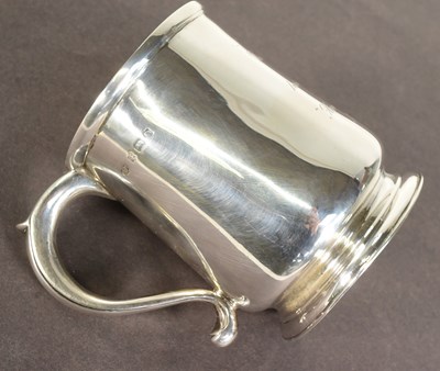 Lot 129 - VALERIE LEON'S COLLECTION - HALLMARKED SILVER CHRISTENING MUG & AUTOGRAPH